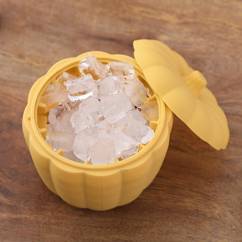 2-in-1 Pumpkin Ice Cube Maker Silicone Multi-functional Ice Bucket Portable Ice Cube Tray For Chilling Bar Cocktail Whiskey